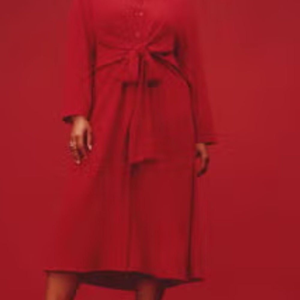 Eloquii Bold Red Long Sleeve Dress